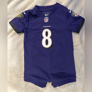 BALTIMORE RAVENS 12m baby onesie Jersey Official NFL Licensed #8 LAMAR JACKSON
